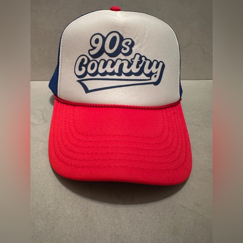 90’s Country Music Trucker SnapBack Foam Hat Red White Blue